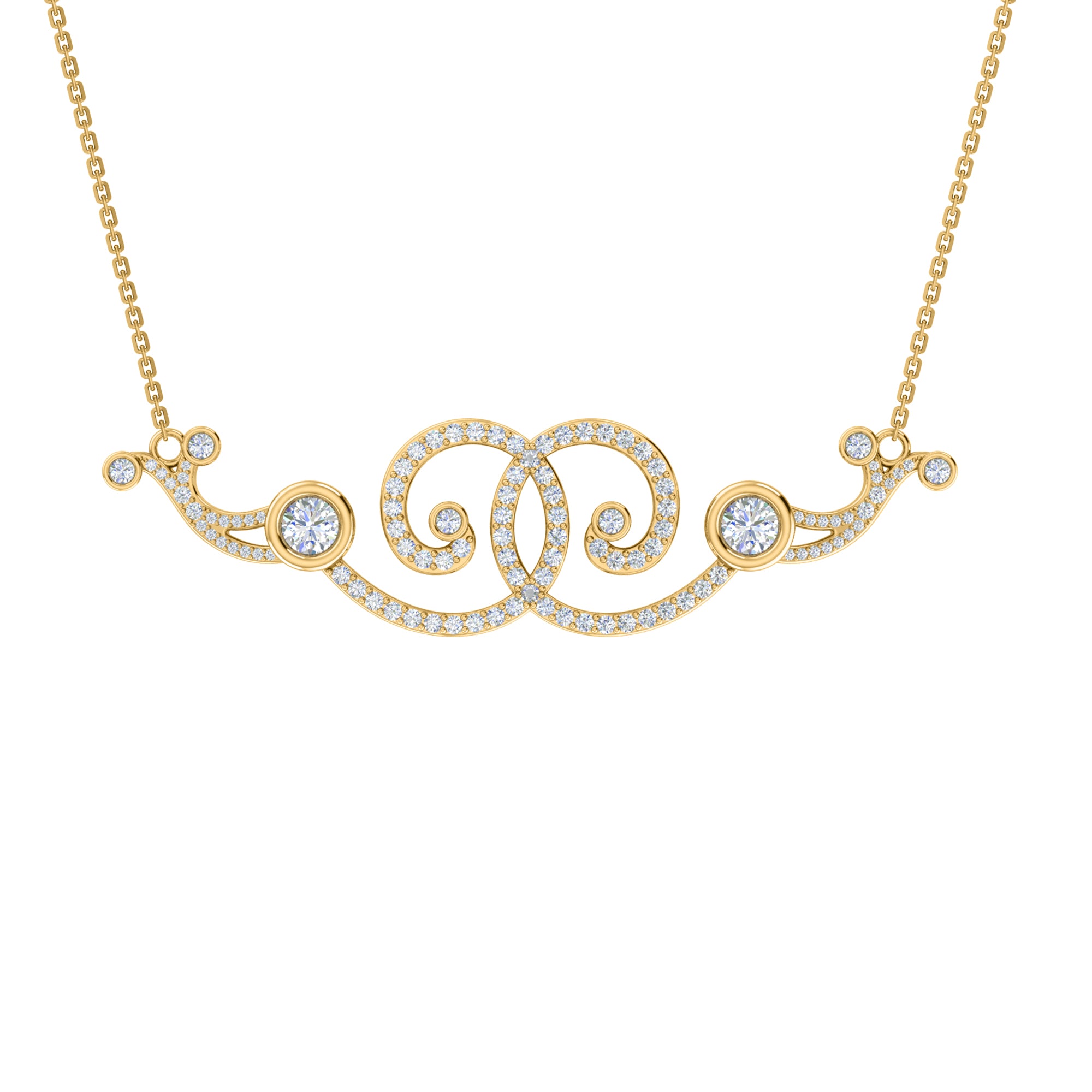 RKC 2,6 CT Moissanit Charm Halskette 925 Silber 14k Roségold vergoldet Produktgewicht 9,00 GM Höhe 18,00 MM