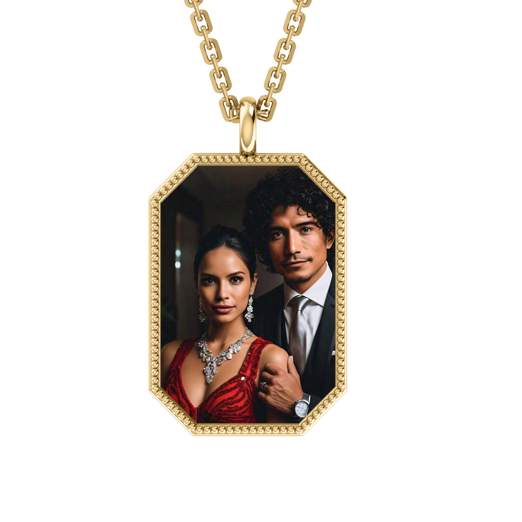 Ciondolo con foto RKC Gioielli in argento 925 placcato in oro rosa 14K Peso 5,00 g Altezza 24,00 mm