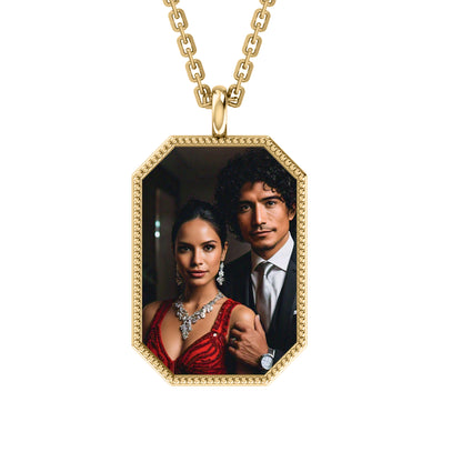 Ciondolo con foto RKC Gioielli in argento 925 placcato in oro rosa 14K Peso 5,00 g Altezza 24,00 mm