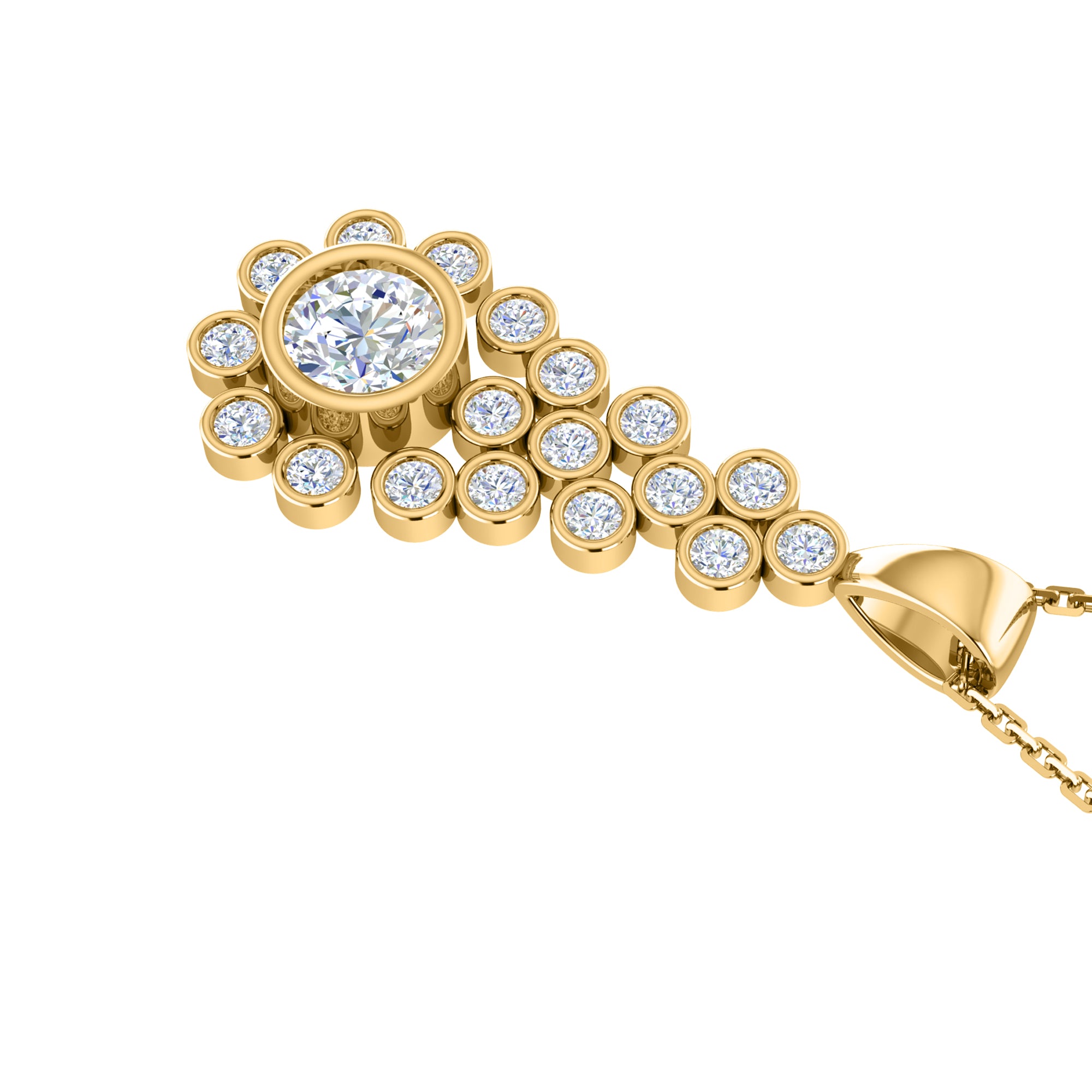 RKC 2,38 CT Moissanit-Tropfenanhänger, 925er Silberschmuck, 14 Karat Roségold vergoldet, Gewicht 6,50 g, Höhe 38,00 mm
