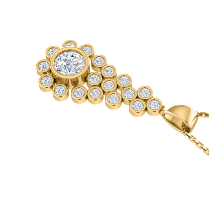 RKC 2,38 CT Moissanit-Tropfenanhänger, 925er Silberschmuck, 14 Karat Roségold vergoldet, Gewicht 6,50 g, Höhe 38,00 mm