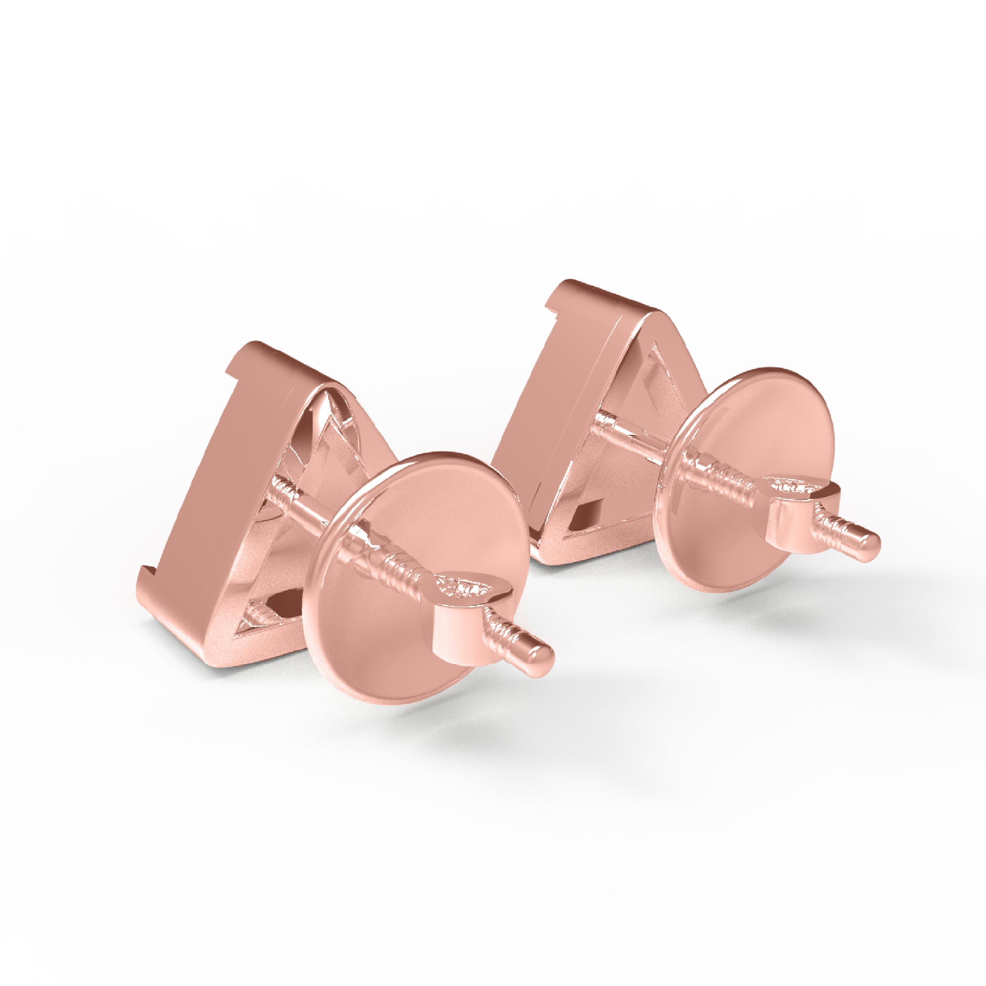 Orecchino da donna piccolo triangolare in argento sterling RKC 925 14k giallo oltre 2,30 Gm altezza 6,20 MM