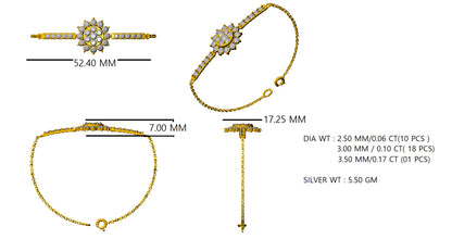 Pietra preziosa RKC in argento sterling 925 da 2,57 CT per bracciale da donna Placcato in oro rosa 14 carati Peso 5,50 GM