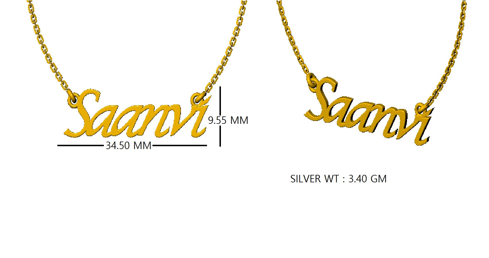 RKC personalisierter Anhänger mit beliebigem Namen, 925er Sterlingsilber, 14 Karat Roségold vergoldet, Gewicht 3,40 GM, Höhe 9,55 mm