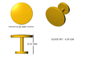 RKC 925 Sterling Silver Enamel Cufflinks 14K Yellow Gold Plated Product Wt 4.30 gm