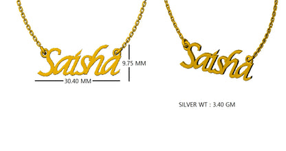 RKC personalisierter Anhänger mit beliebigem Namen, 925er Sterlingsilber, 14 Karat Roségold vergoldet, Gewicht 3,40 GM, Höhe 9,75 mm