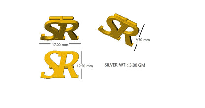 RKC 925 Sterling Silver Enamel Cufflinks 14K Rose Gold Plated Product Wt 3.80 gm