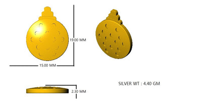 RKC 925 Sterling Silver Enamel Women Pendant Set 14K Yellow Gold Plated Wt 4.40gm Height 19.00mm