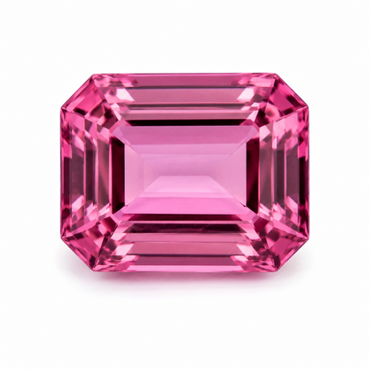 Pink Tourmaline Emerald Cut Gemstone 12x10mm