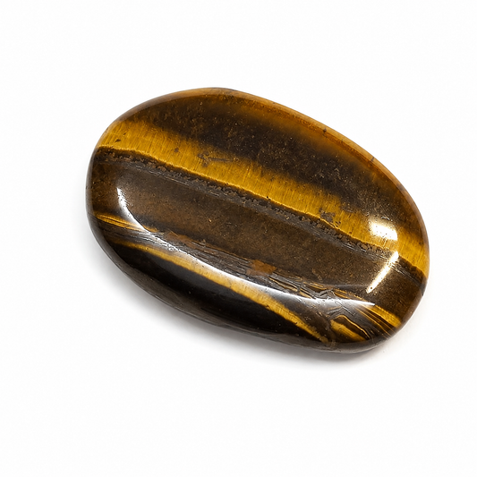 Natural Tiger Eye Polished Oval Palm Stone – Astrological Protection, Confidence & Spiritual Healing Crystal