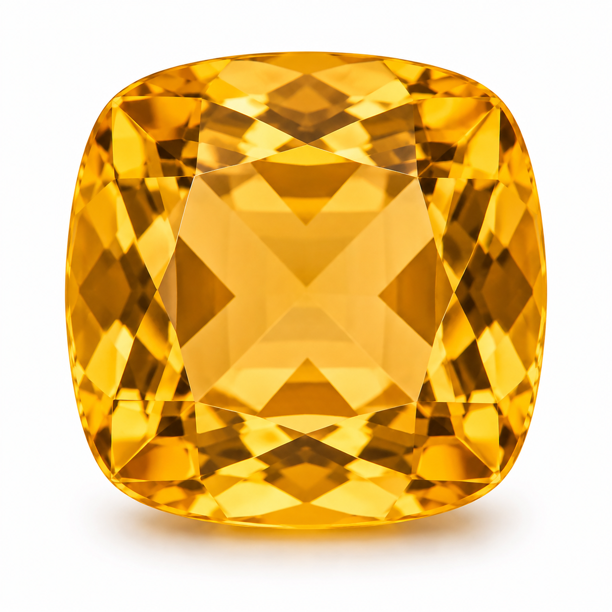 Yellow Citrine Cushion Cut Loose Gemstone (5MM, 6MM, 7MM, 8MM)
