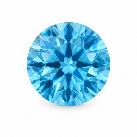Blue Topaz, Round Brilliant Cut Gemstone, December Birthstone 10 PCS