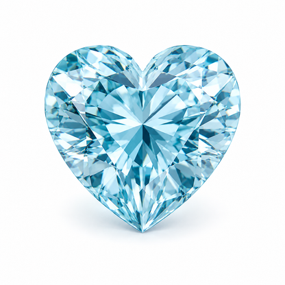 3mm Heart Aquamarine , Loose Stone, (5 Pieces)