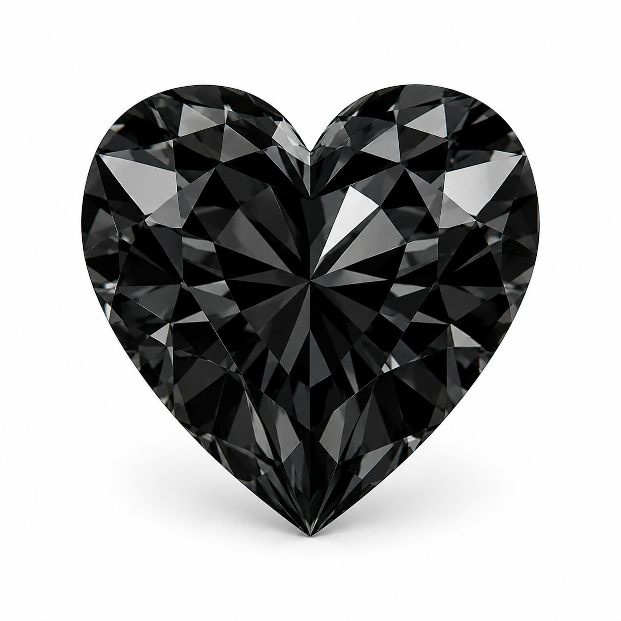 4.1mm Heart Cut Black Diamond, Loose Gemstone