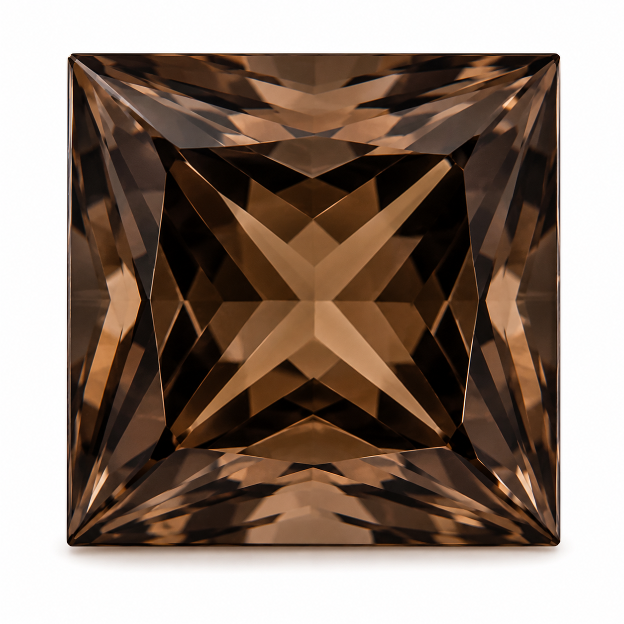 Princess Cut Smoky Quartz Gemstone Lot 8pcs Square