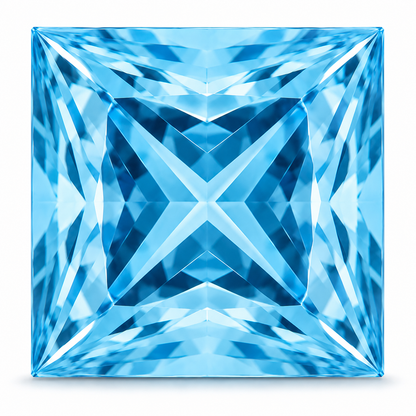 6 MM Sky Blue Aquamarine 3 PCS Princess Cut