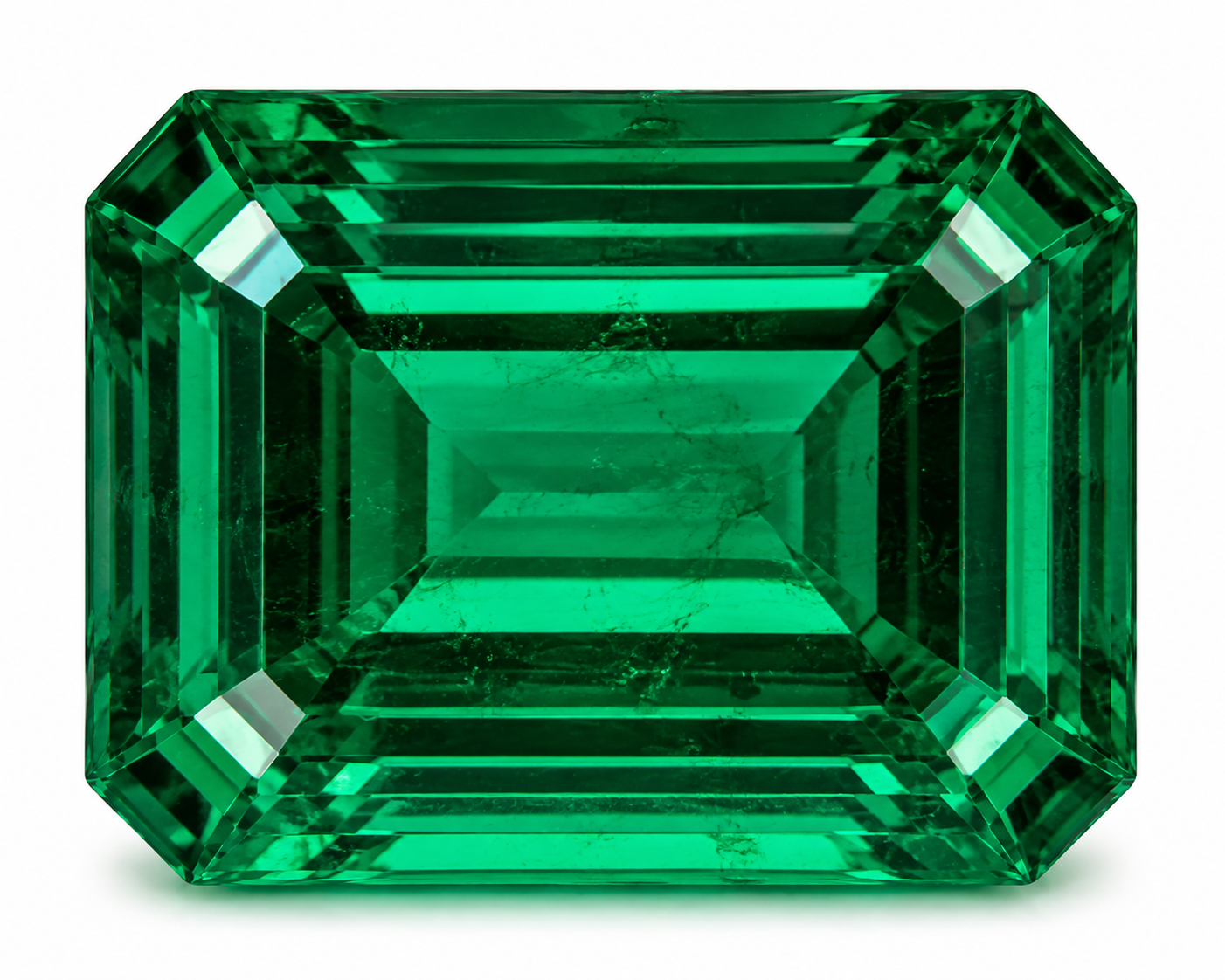 Green Emerald ,Emerald Cut , 10 Carat 13 mm x 11 mm