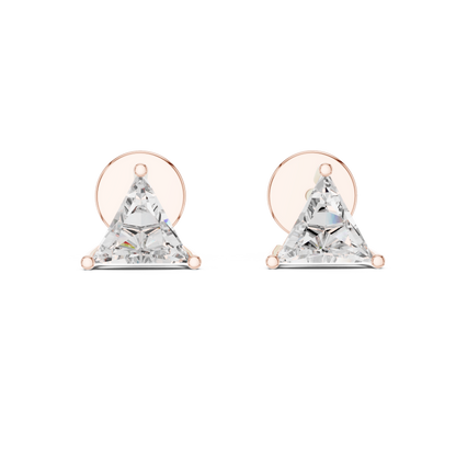 925 Silver Round Moissanite Classic 4-Prong Solitaire Stud Earrings – 14K Gold Plated