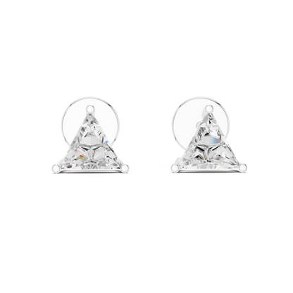 925 Silver Round Moissanite Classic 4-Prong Solitaire Stud Earrings – 14K Gold Plated