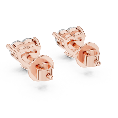 925 Silver Solitaire Heart Moissanite Stud Earrings 14k Gold Plated