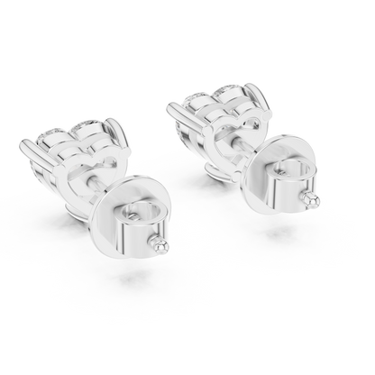 925 Silver Solitaire Heart Moissanite Stud Earrings 14k Gold Plated