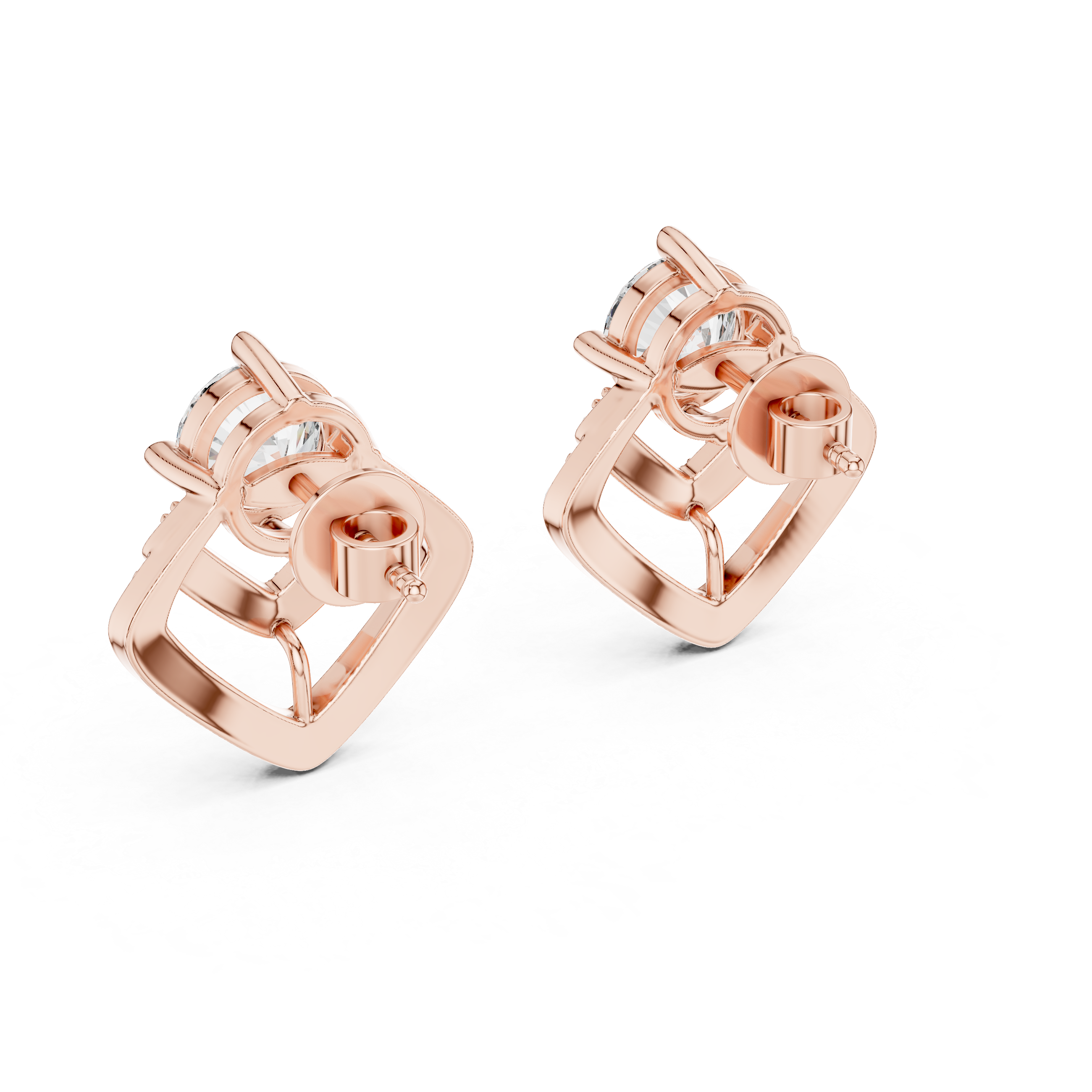 925 Silver 3.40CT Moissanite Geometric Chevron Drop Stud Earrings 14k Gold Plated