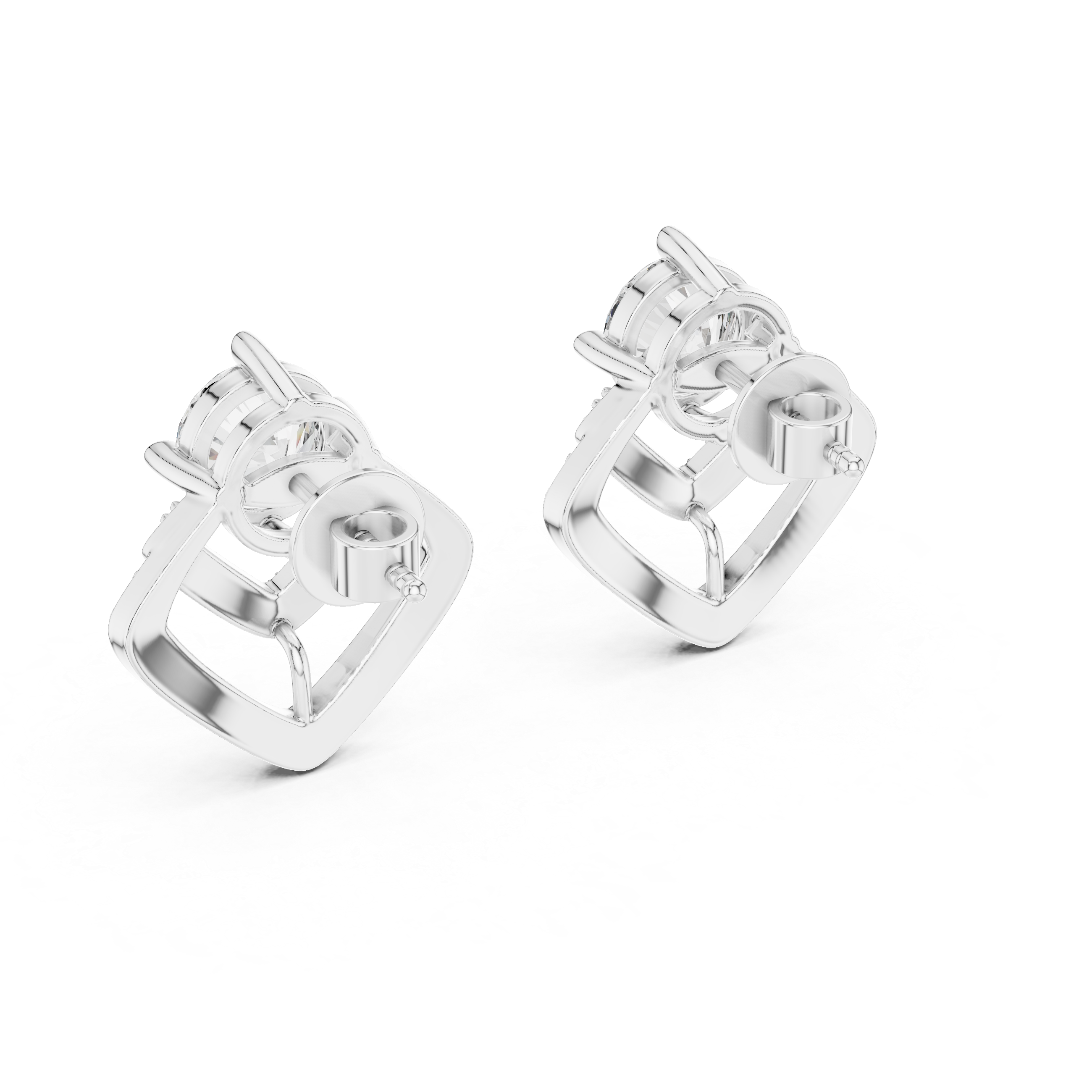 925 Silver 3.40CT Moissanite Geometric Chevron Drop Stud Earrings 14k Gold Plated