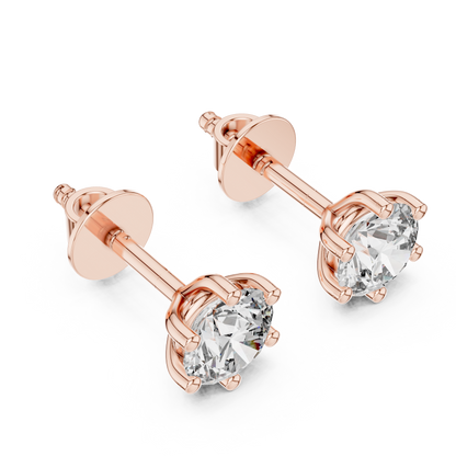 925 Silver 1.22 CT Round Moissanite Stud Earrings 14k Gold Plated