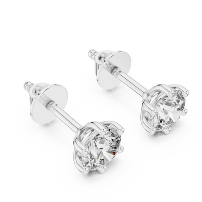 925 Silver 1.22 CT Round Moissanite Stud Earrings 14k Gold Plated