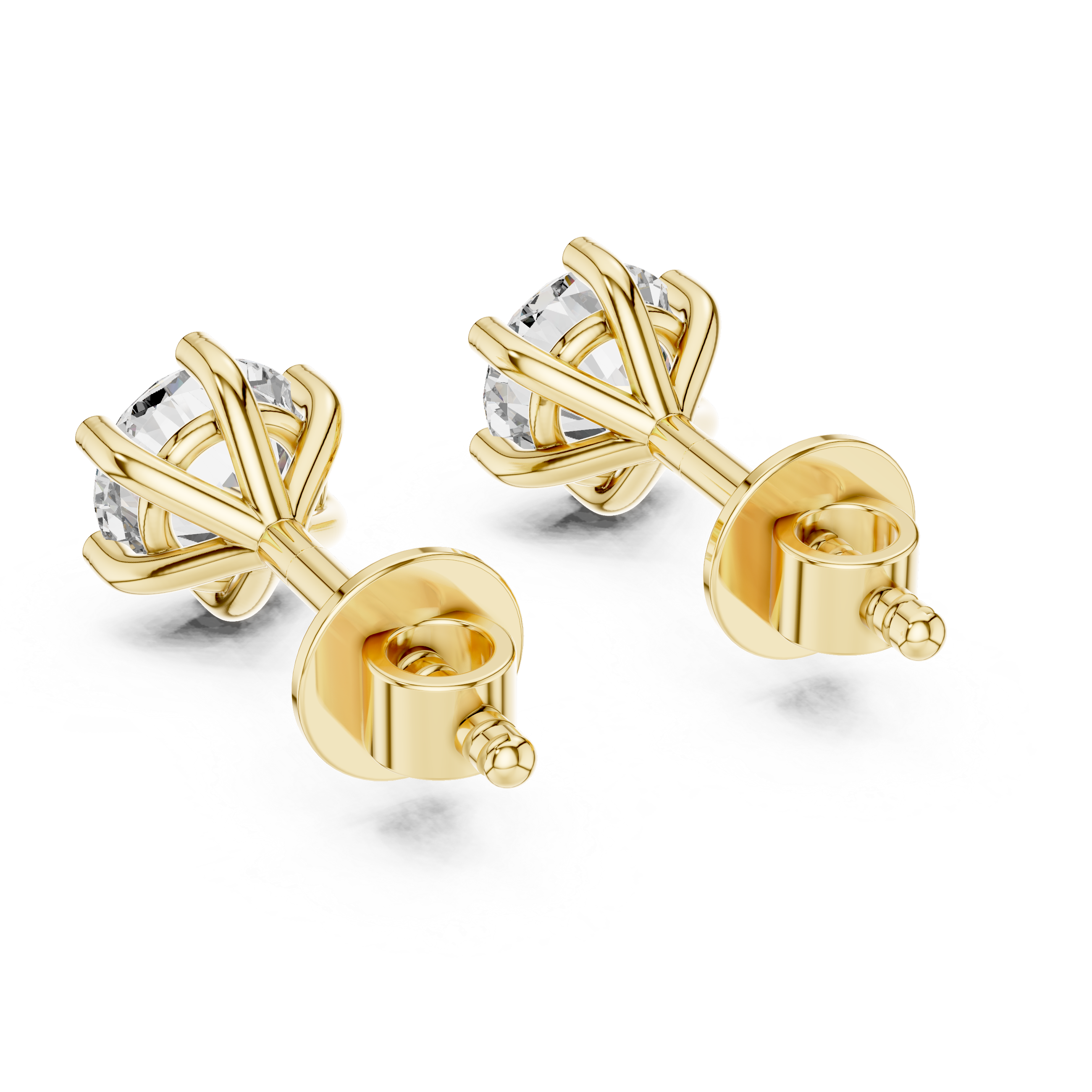 925 Silver 1.22 CT Round Moissanite Stud Earrings 14k Gold Plated