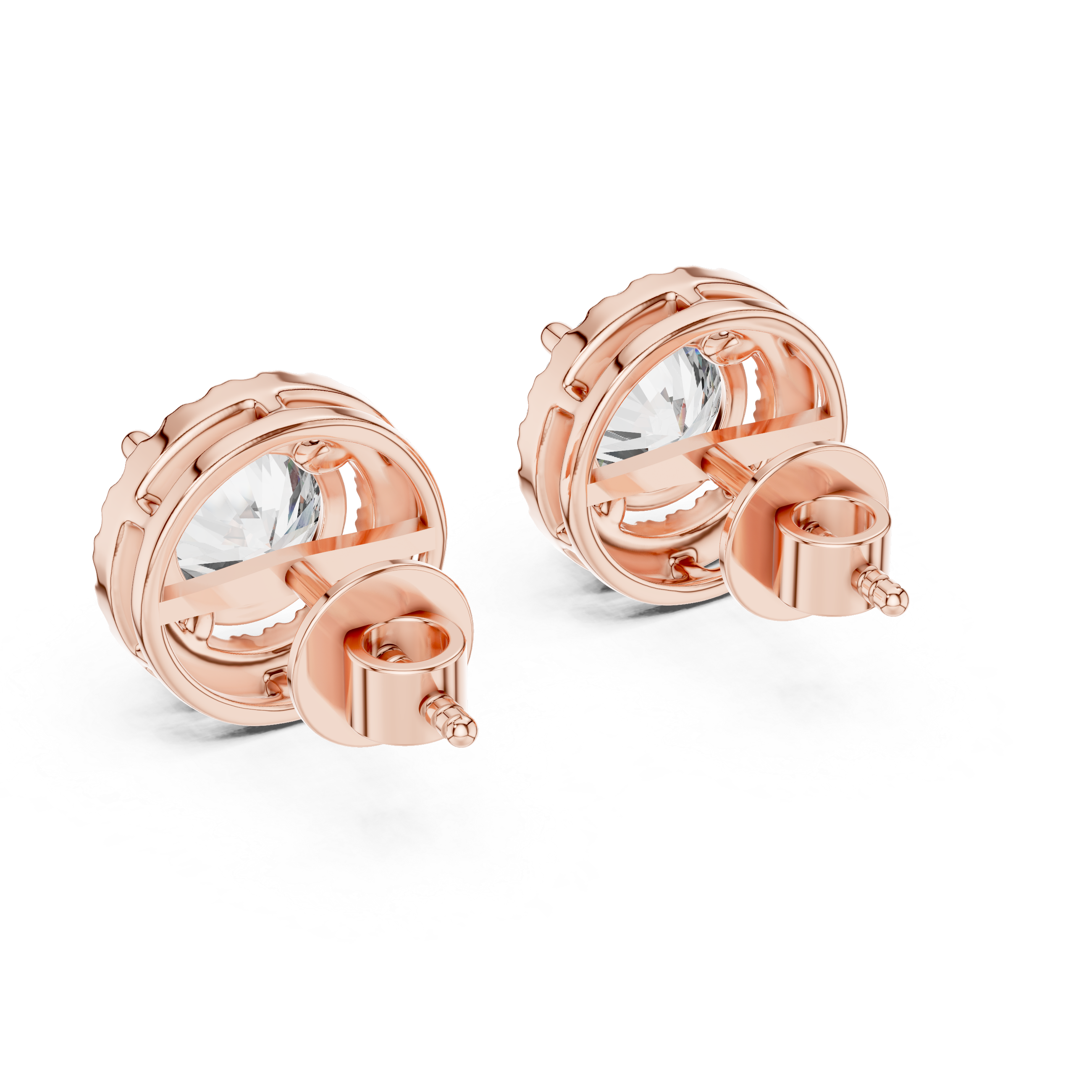 925 Silver 2.90CT Halo Moissanite Stud Earrings 14k Gold Plated