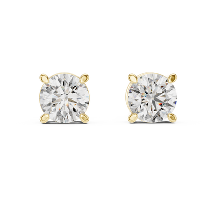 925 Silver 2 CT Round Moissanite Stud Earrings 14k Gold Plated