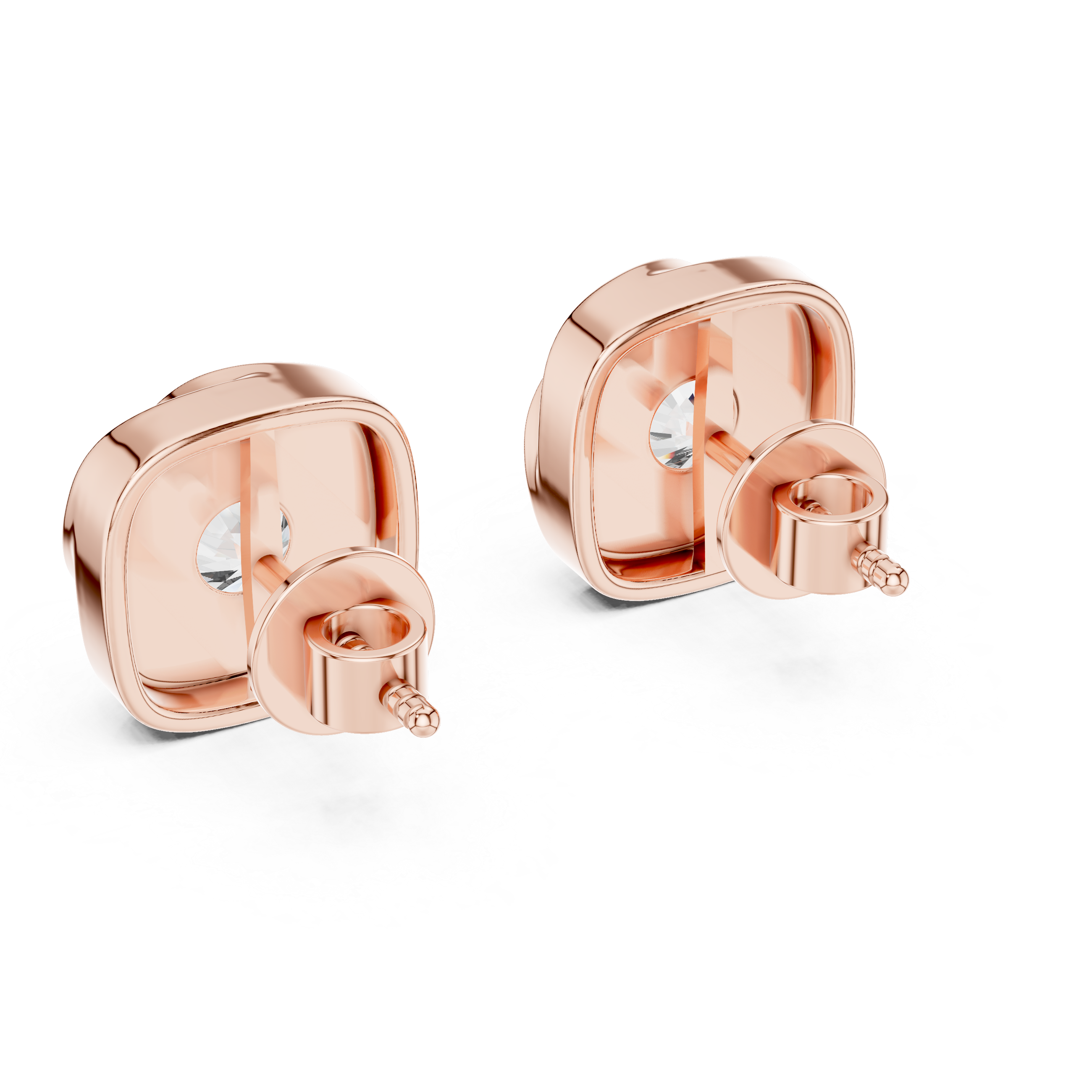 925 Silver 2 CT Swirl / Pinwheel Solitaire Moissanite Stud Earrings 14k Gold Plated