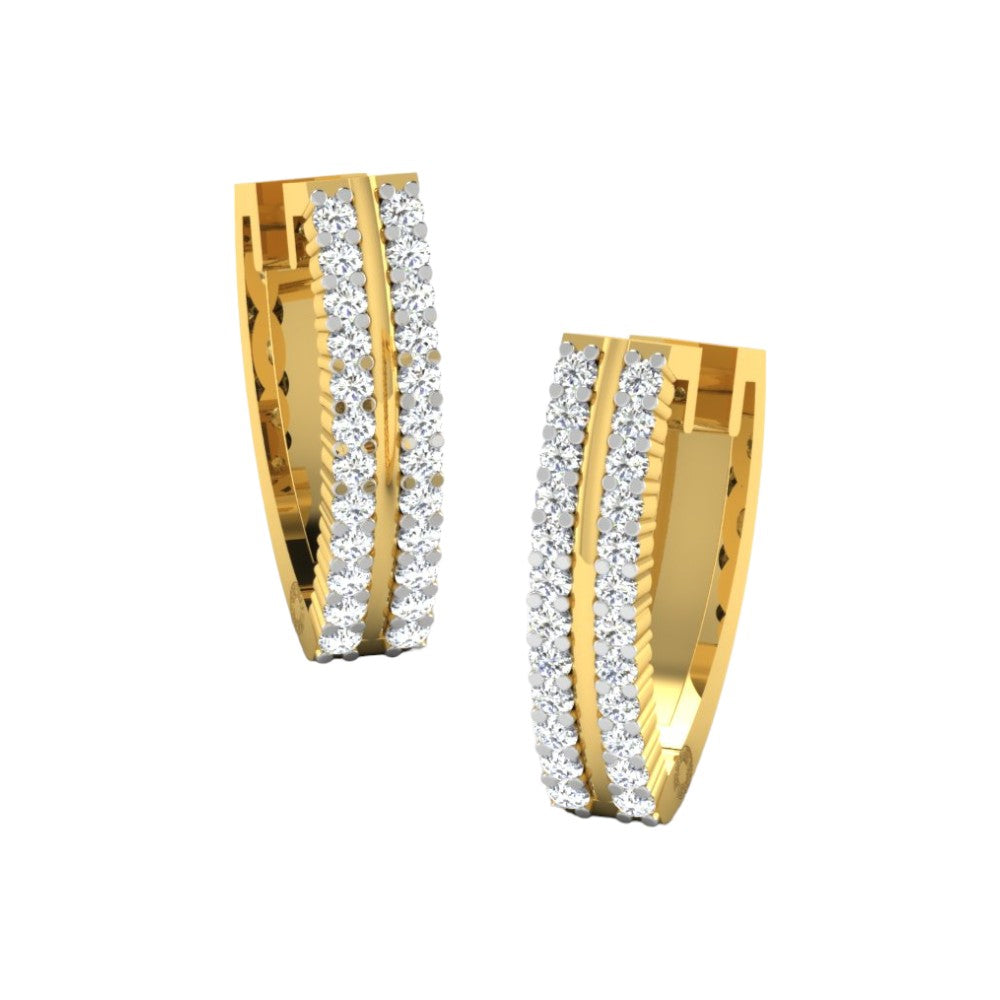 Orecchino da donna con clip a cerchio in argento sterling RKC 925, giallo 14k, oltre 5,00 g, altezza 16,00 mm