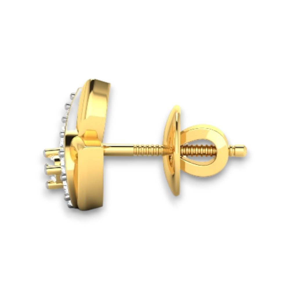 RKC Damen-Ohrring, 925er-Sterlingsilber, Moissanit-Blatt, 14 Karat Gelb, über 2,00 g