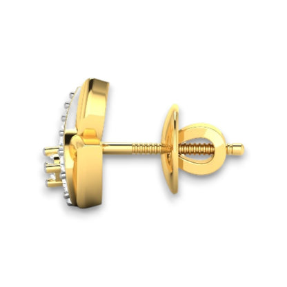 RKC Damen-Ohrring, 925er-Sterlingsilber, Moissanit-Blatt, 14 Karat Gelb, über 2,00 g