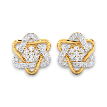 RKC Damen-Ohrring aus 925er-Sterlingsilber, gedreht, 14 Karat Gelb, über 5,20 g, Höhe 16,50 mm