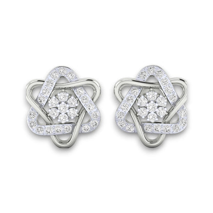 RKC Damen-Ohrring aus 925er-Sterlingsilber, gedreht, 14 Karat Gelb, über 5,20 g, Höhe 16,50 mm
