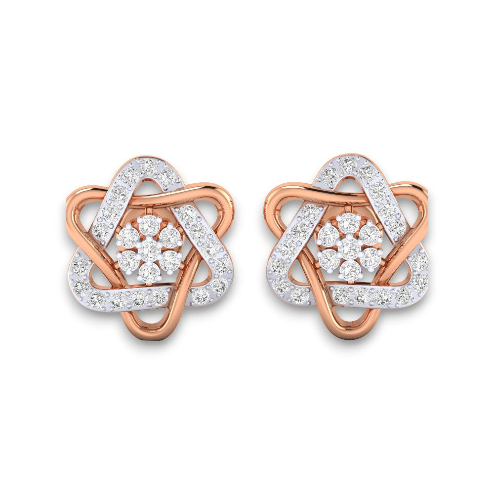 RKC Damen-Ohrring aus 925er-Sterlingsilber, gedreht, 14 Karat Gelb, über 5,20 g, Höhe 16,50 mm