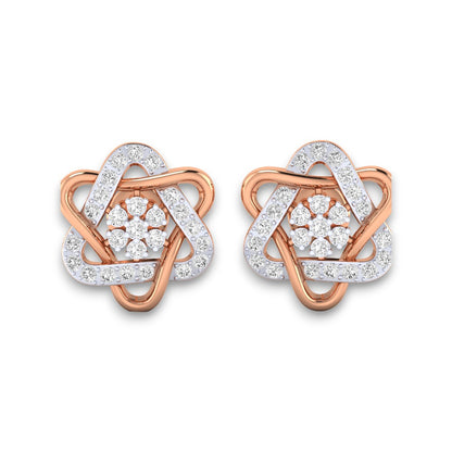RKC Damen-Ohrring aus 925er-Sterlingsilber, gedreht, 14 Karat Gelb, über 5,20 g, Höhe 16,50 mm
