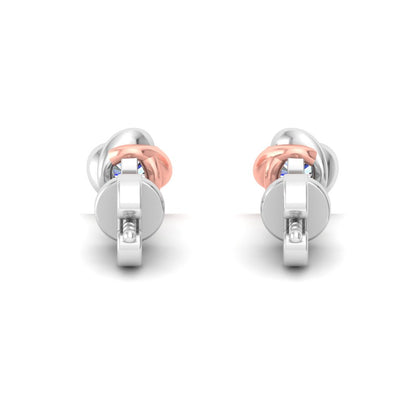 RKC 925 Sterling Silber zweifarbiger Moissanit-Solitär-Ohrstecker mit Push-Back-Motiv, 1,20 GM, Höhe 5,20 mm