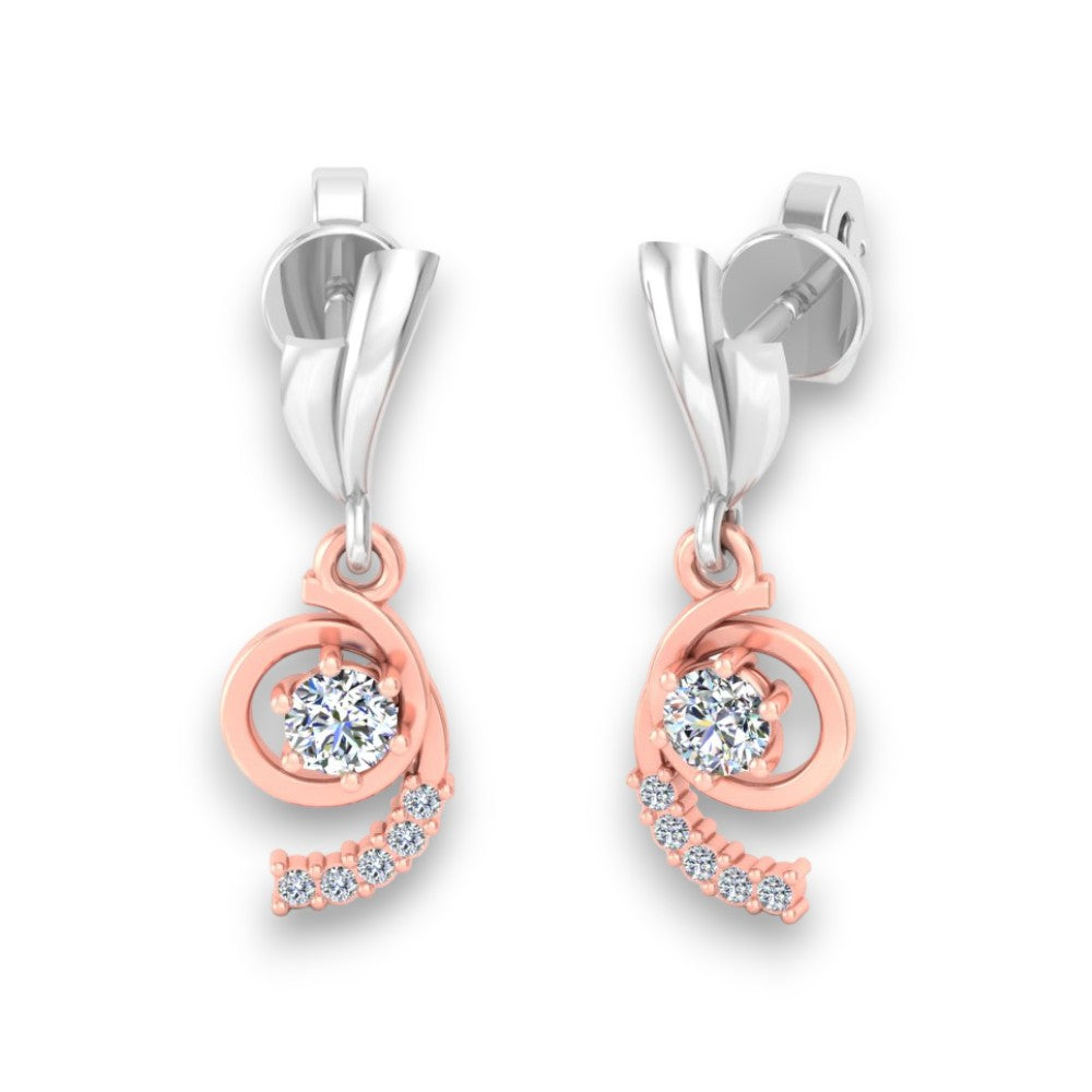 RKC 925 Sterling Infinity zweifarbiger Tropfen-Ohrhänger, 1,60 GM, Höhe 19,20 mm