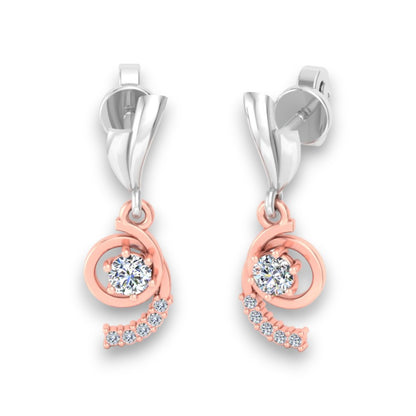 RKC 925 Sterling Infinity zweifarbiger Tropfen-Ohrhänger, 1,60 GM, Höhe 19,20 mm