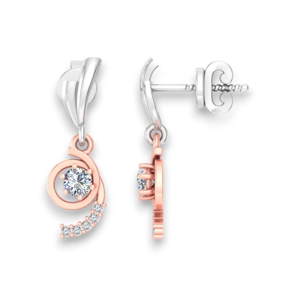 RKC 925 Sterling Infinity zweifarbiger Tropfen-Ohrhänger, 1,60 GM, Höhe 19,20 mm