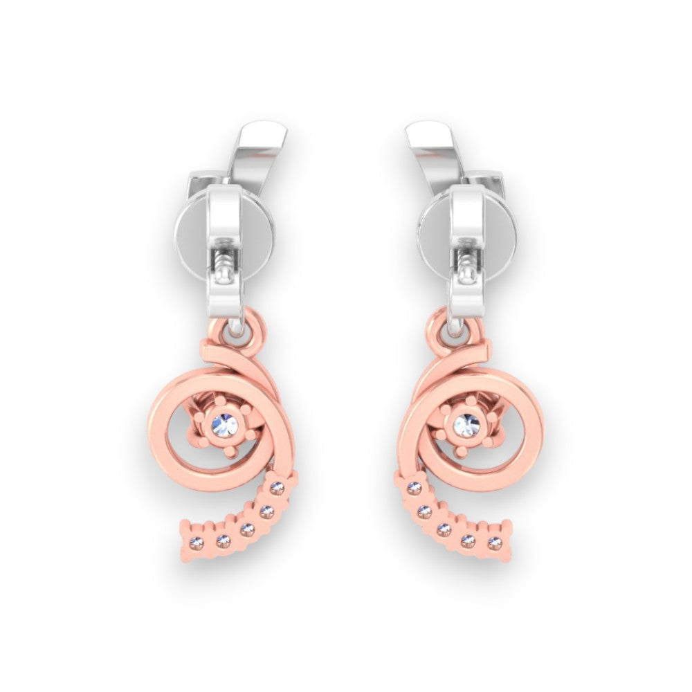 RKC 925 Sterling Infinity zweifarbiger Tropfen-Ohrhänger, 1,60 GM, Höhe 19,20 mm
