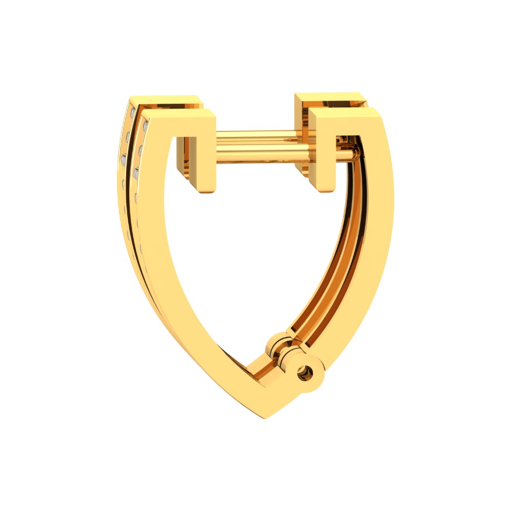 RKC Hoop Kleiner Moissanit-Ohrstecker für Damen, 925er Silber, 14 Karat Gelbgold, über 4,00 g, Höhe 15,50 mm