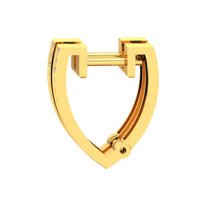 RKC Hoop Kleiner Moissanit-Ohrstecker für Damen, 925er Silber, 14 Karat Gelbgold, über 4,00 g, Höhe 15,50 mm
