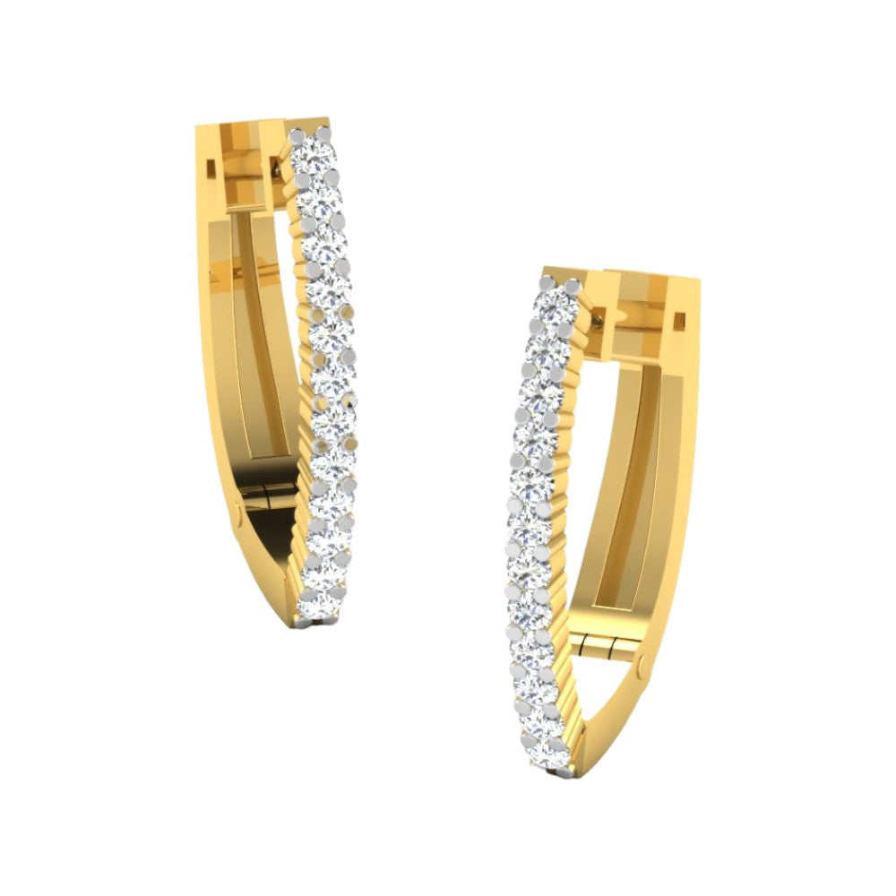 Orecchino a clip a cerchio in oro brillante RKC 925 argento sterling 2,65 Gm Altezza 16,00 MM