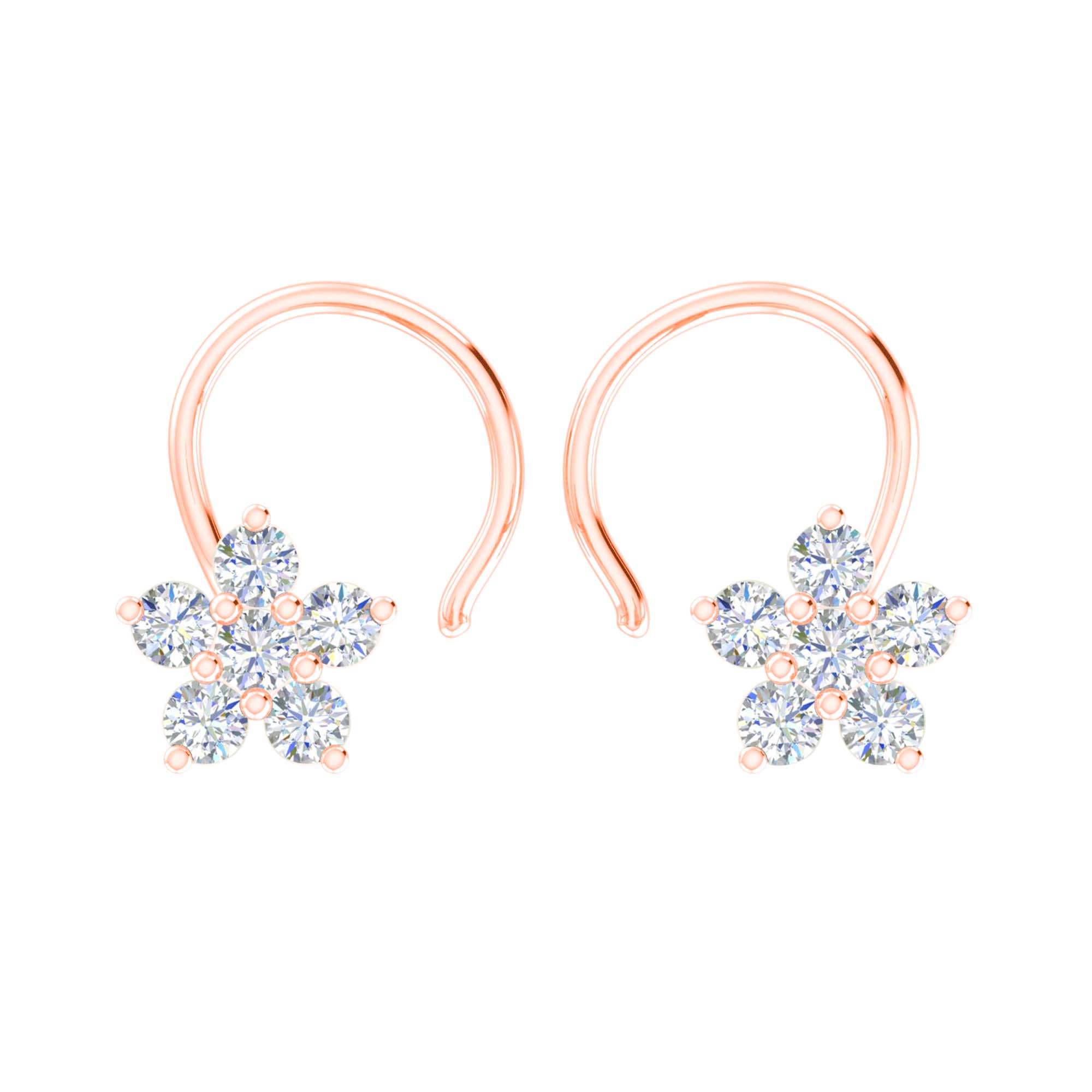 RKC Star Moissanite 925 Sterling Silver Earrings With 14K White Gold Plated Product Wt 1.30 gm