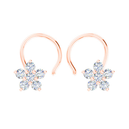 RKC Star Moissanite 925 Sterling Silver Earrings With 14K White Gold Plated Product Wt 1.30 gm